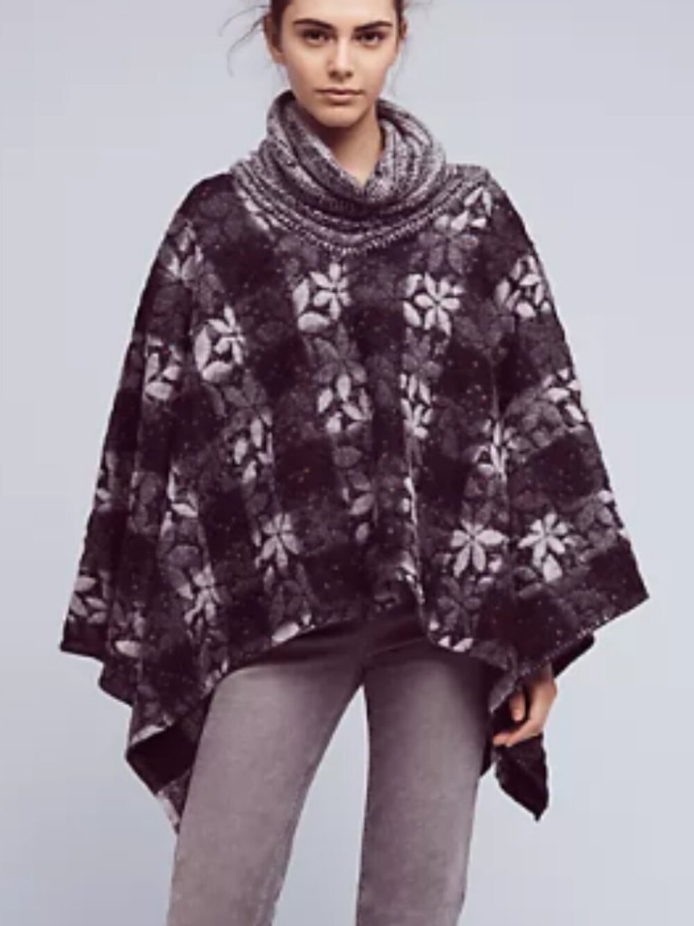 Anthropologie Wintertide Reversible Poncho